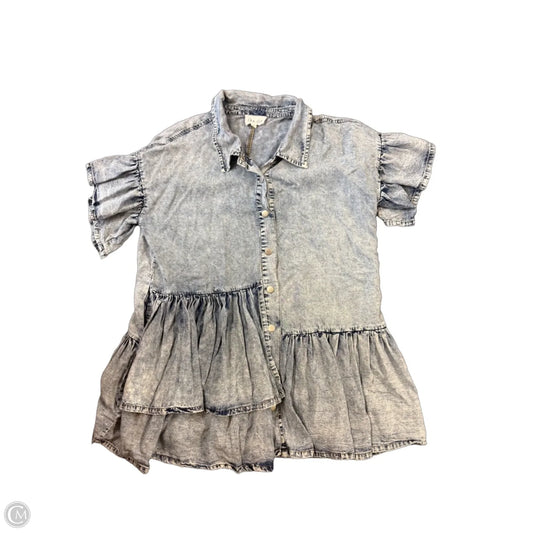 Tunic 3/4 Sleeve By Oli & Hali In Blue Denim, Size: S