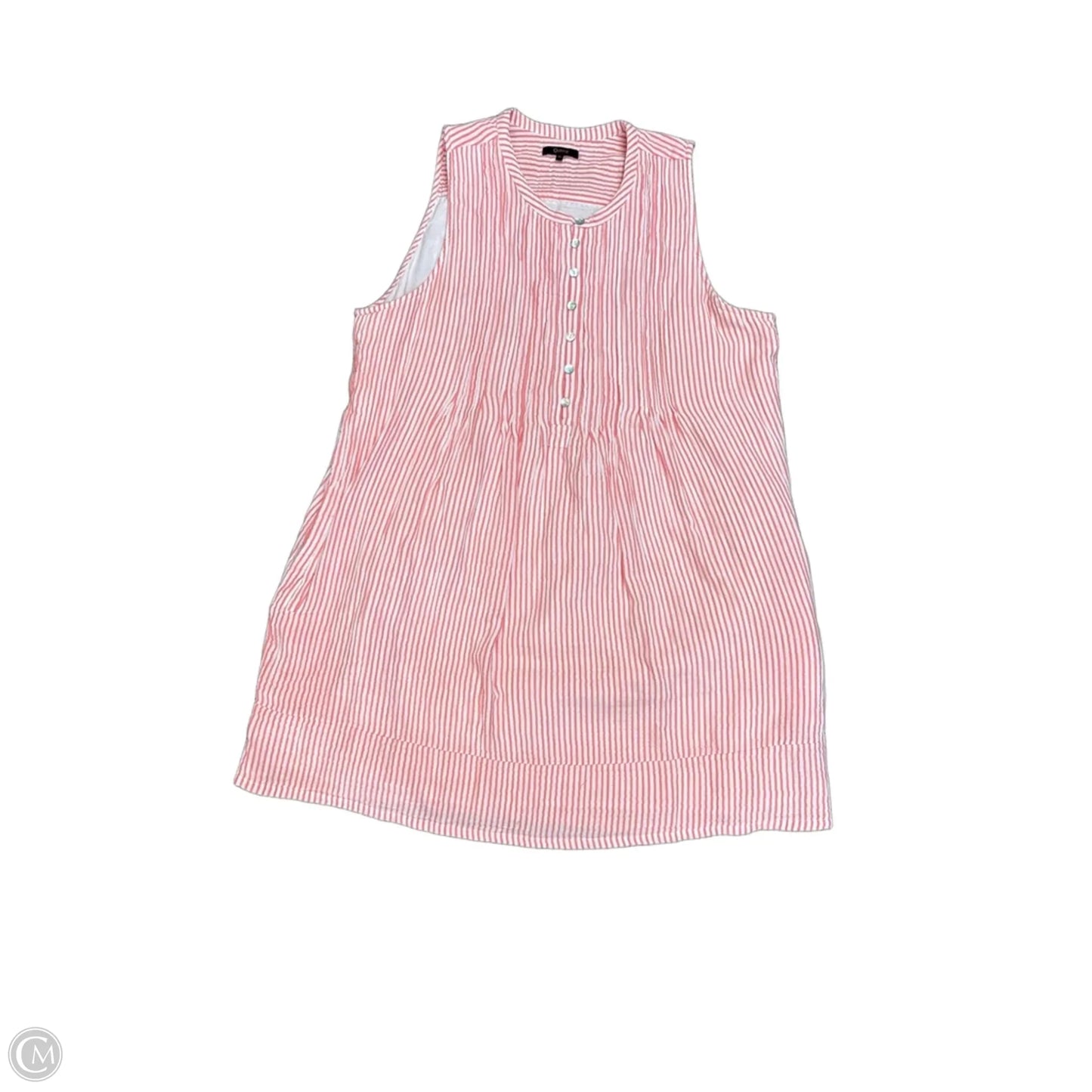 Dress Casual Midi By Quince In Orange & White, Size: Xl