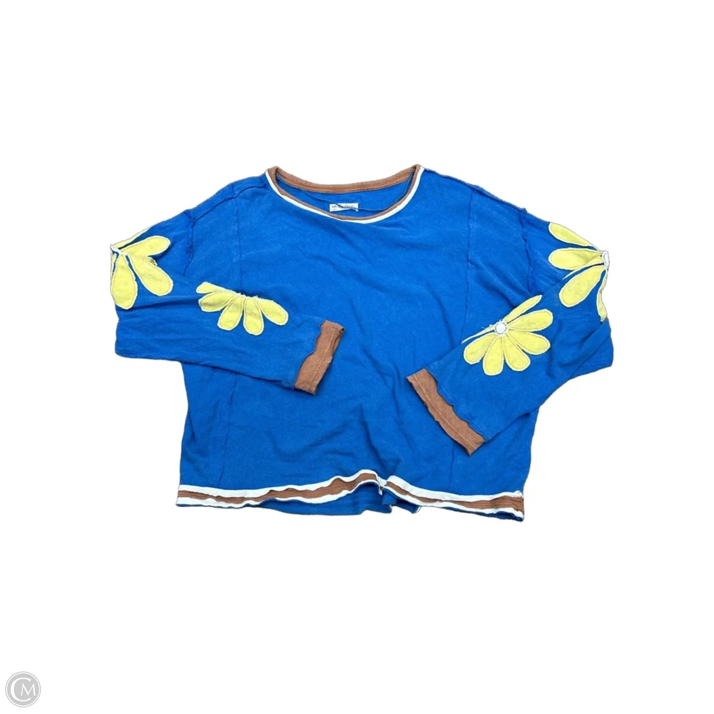 Top Long Sleeve By We The Free In Blue & Yellow, Size: L