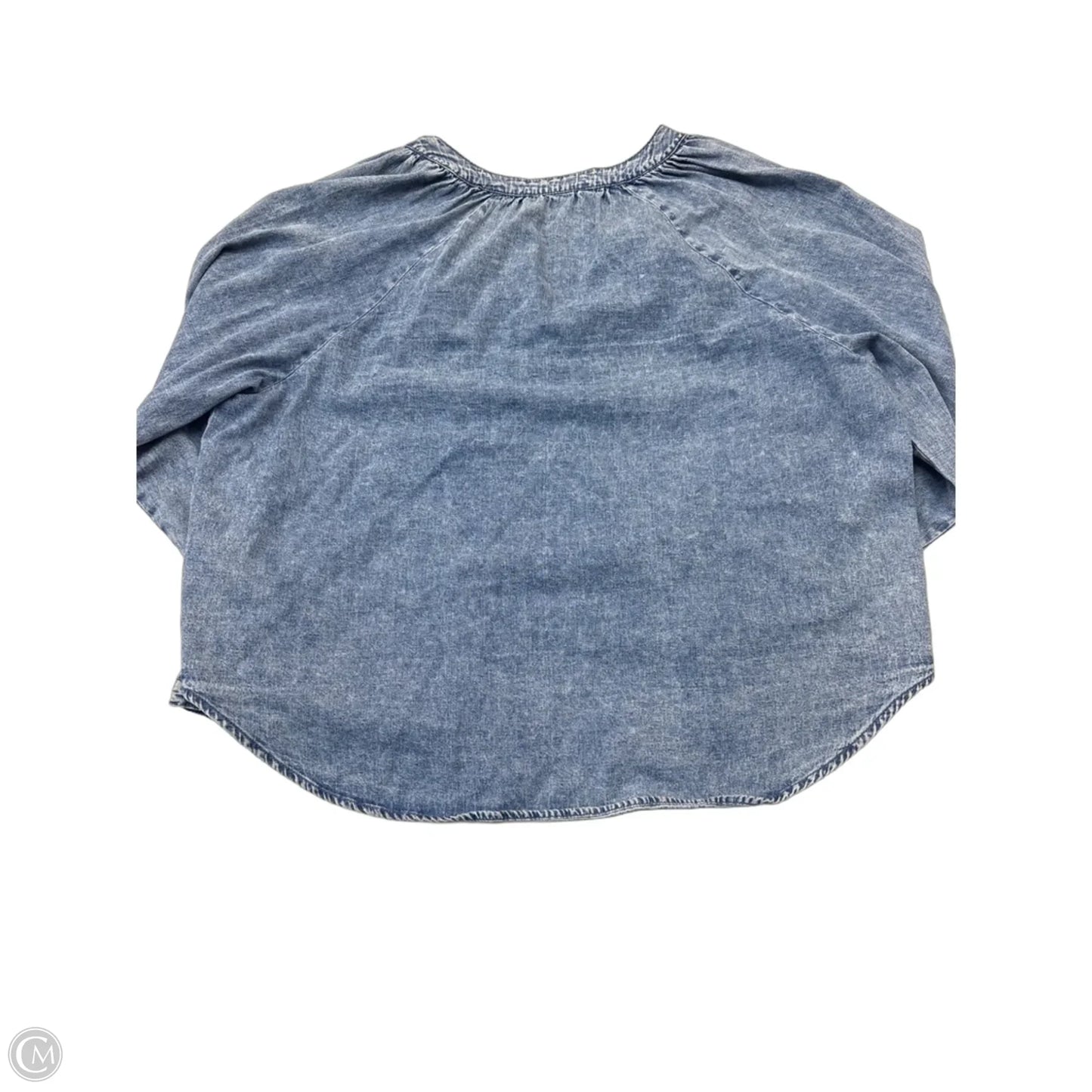 Top Long Sleeve Basic By Flying Tomato In Blue, Size: L