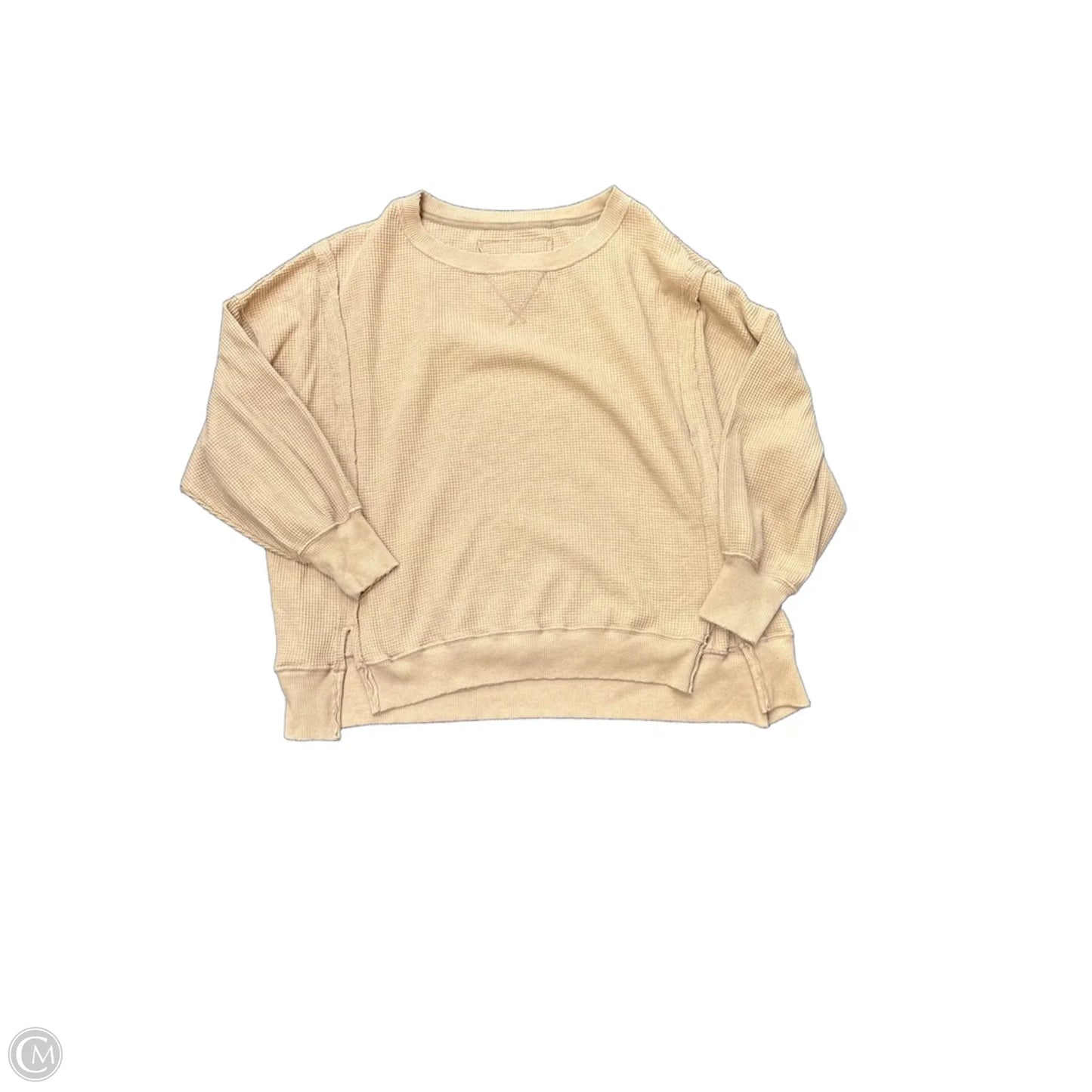 Top Long Sleeve By American Eagle In Beige, Size: M
