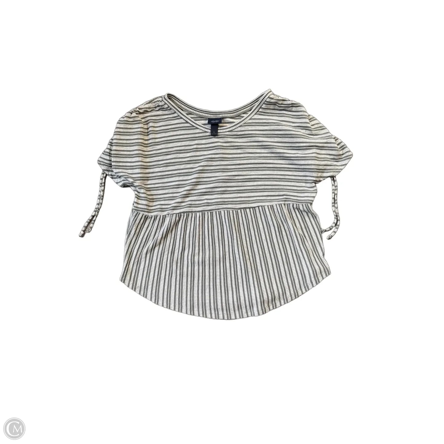 Top Short Sleeve By Daytrip In Green & White, Size: S
