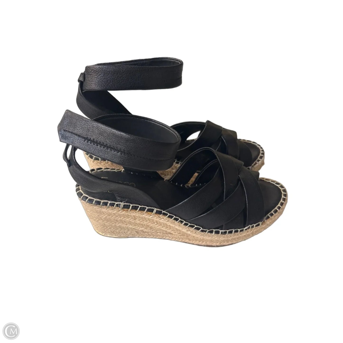 Sandals Heels Wedge By Franco Sarto In Blue & Tan, Size: 8.5