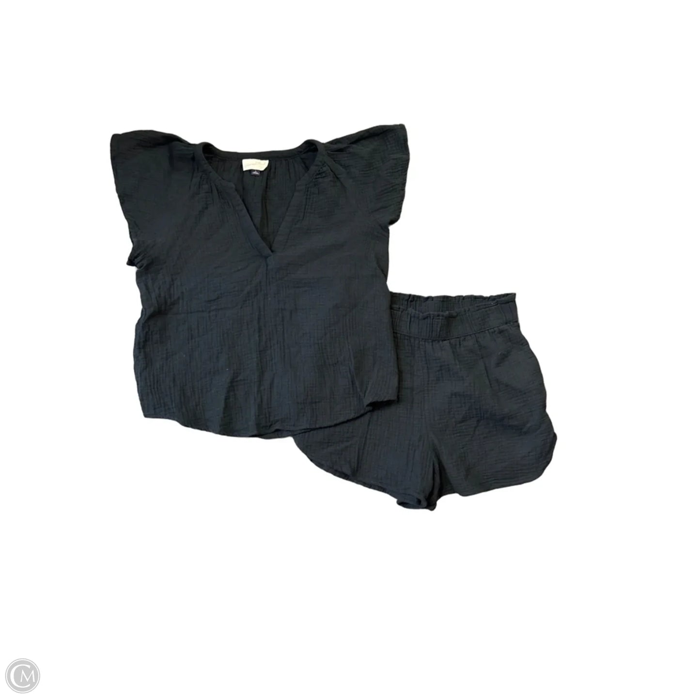Top 2pc Short Sleeve By Universal Thread In Black, Size: S