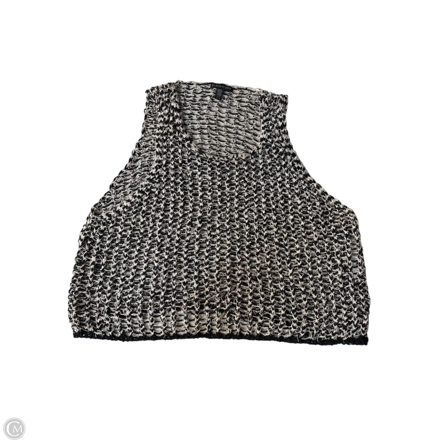 Top Short Sleeve By Eileen Fisher In Black & White
