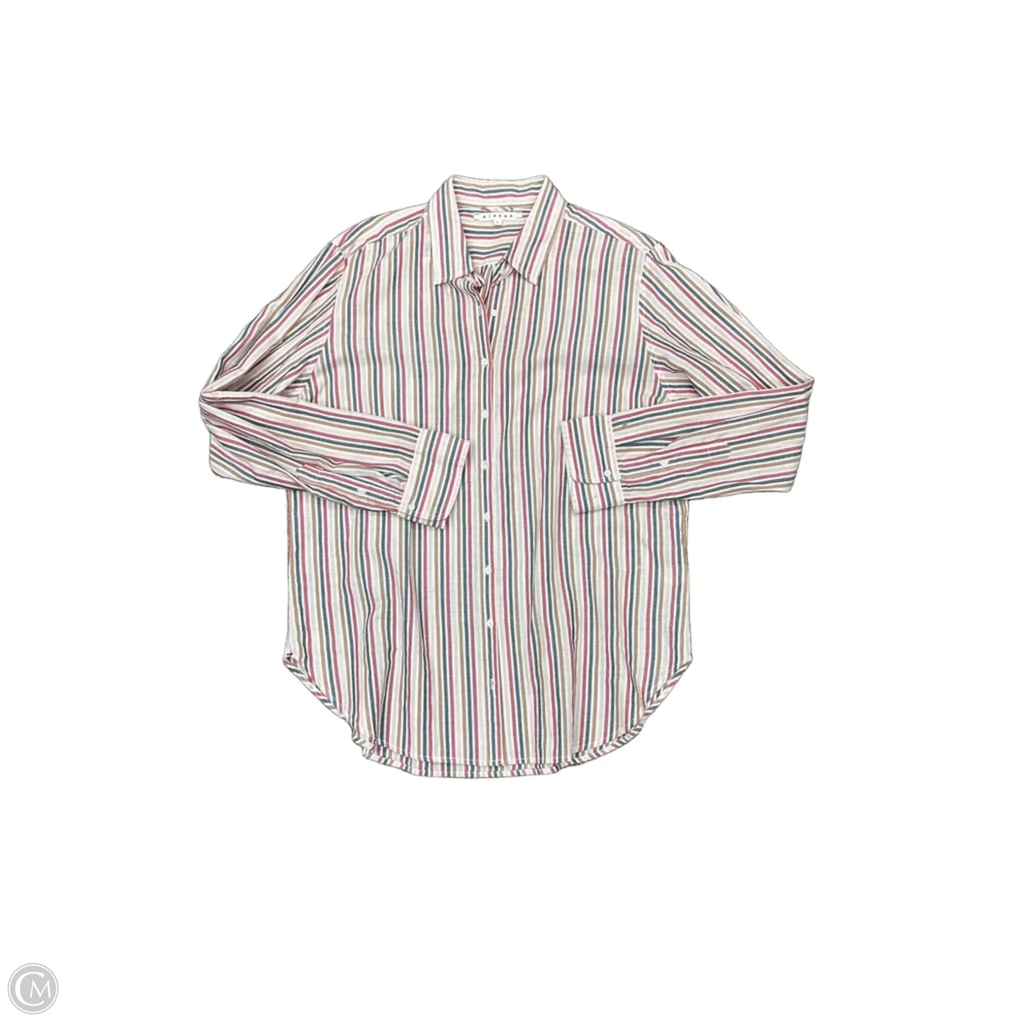 Top Long Sleeve By Xirena In Striped Pattern, Size: L