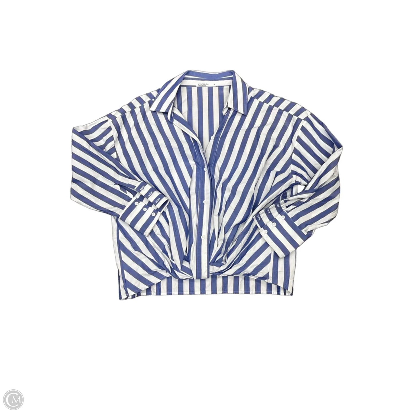 Top Long Sleeve By Stateside In Blue & White, Size: M