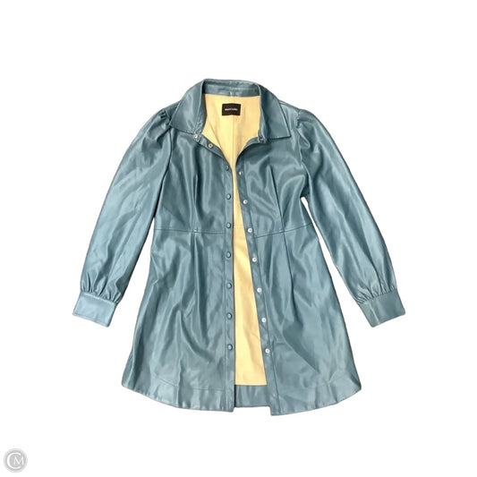 Jacket Leather By Clothes Mentor In Blue, Size: L