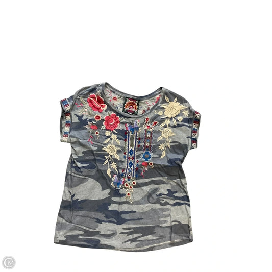 Top Short Sleeve By Johnny Was In Camouflage Print, Size: Xs