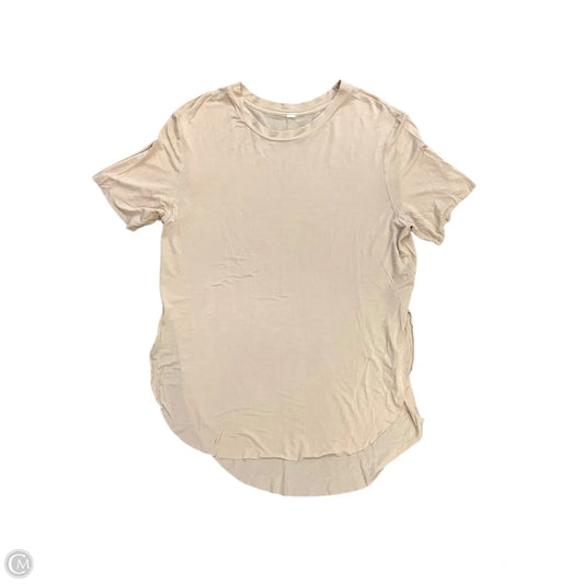 Athletic Top Short Sleeve By Alo In Tan, Size: M