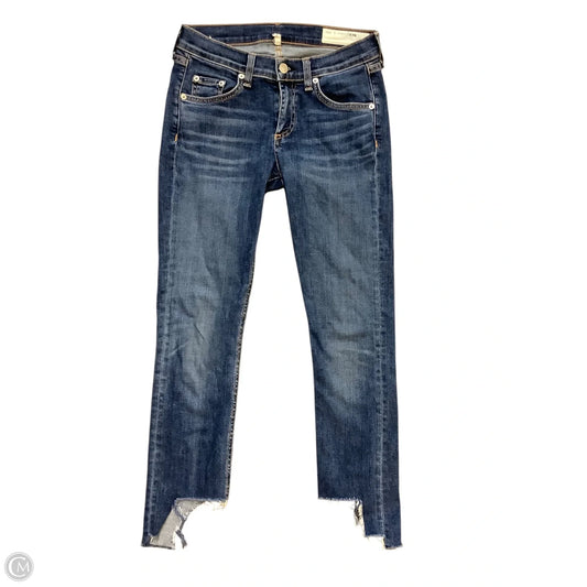 Jeans Straight By Rag & Bones Jeans In Blue Denim, Size: 2(25)