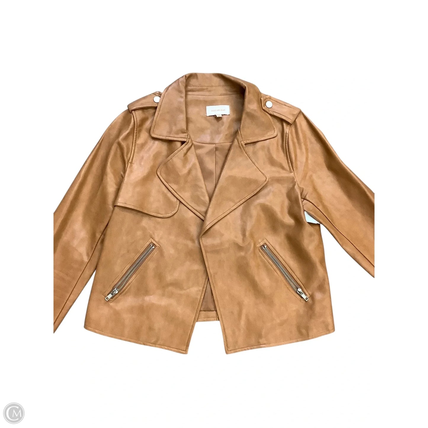 Jacket Leather By Skies Are Blue In Tan, Size: S