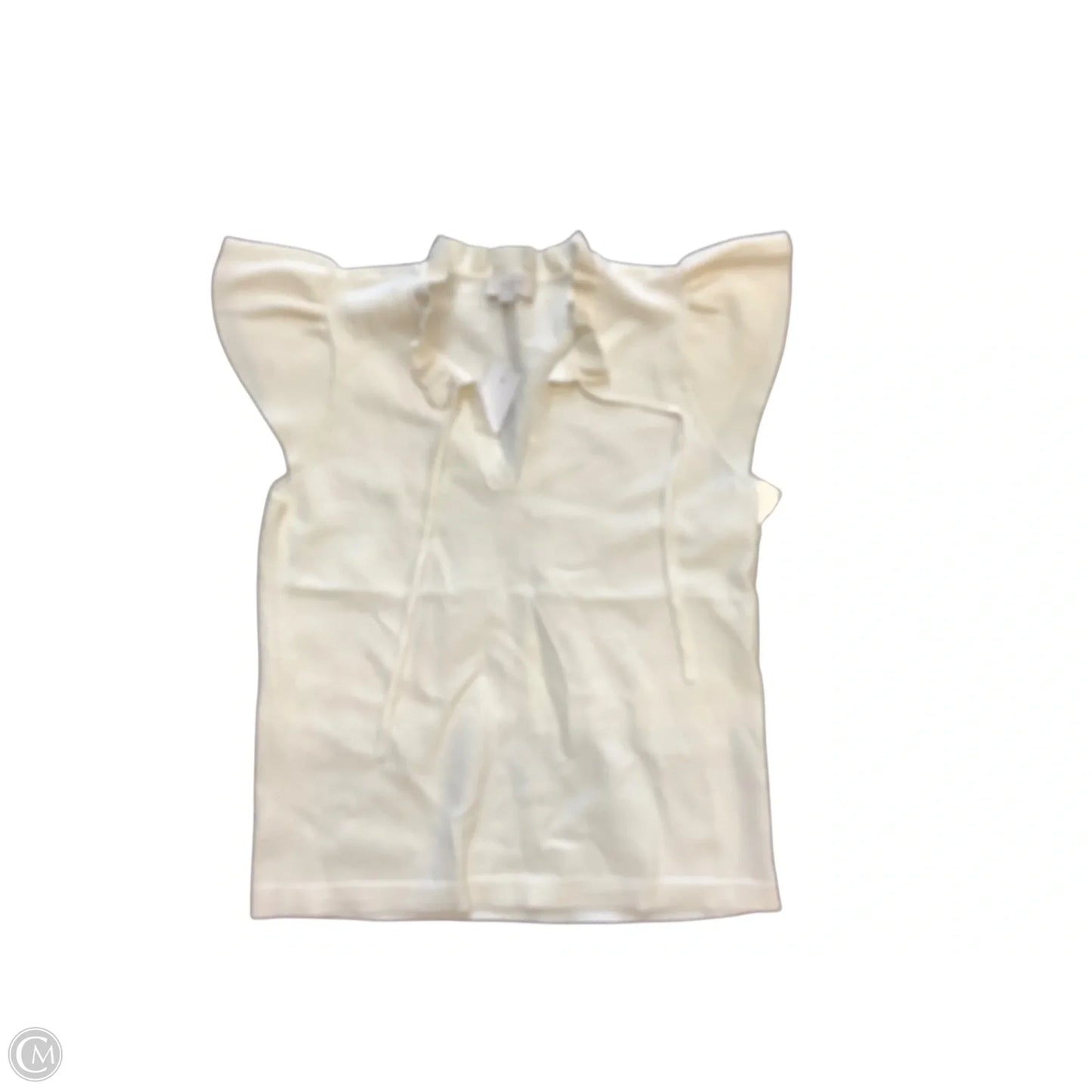 Sweater Short Sleeve By Loft In Cream, Size: S