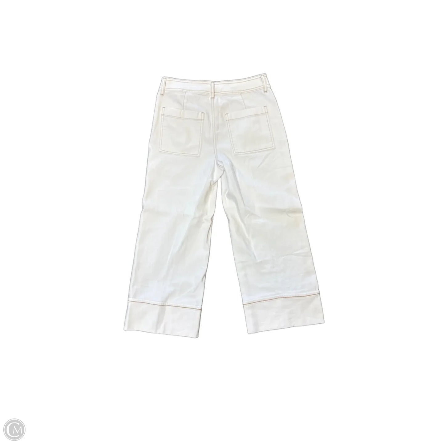 Jeans Cropped By Chicos In White Denim, Size: 4