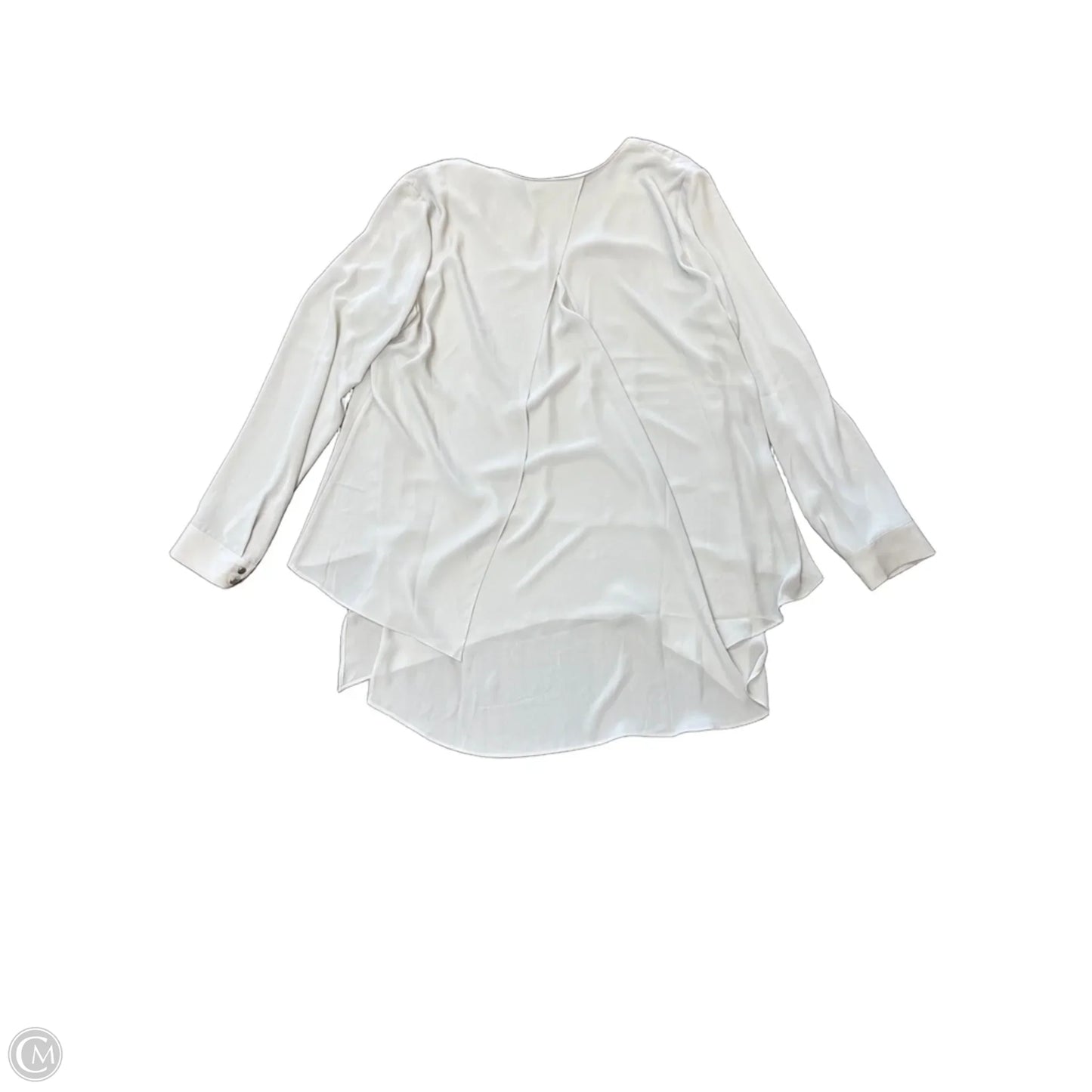 Blouse Long Sleeve By White House Black Market In Grey, Size: M