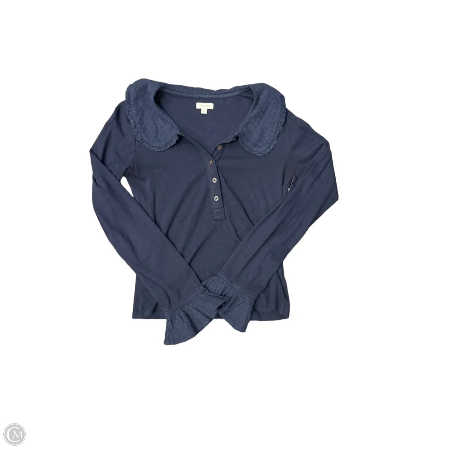 Top Long Sleeve By Pilcro In Navy, Size: S