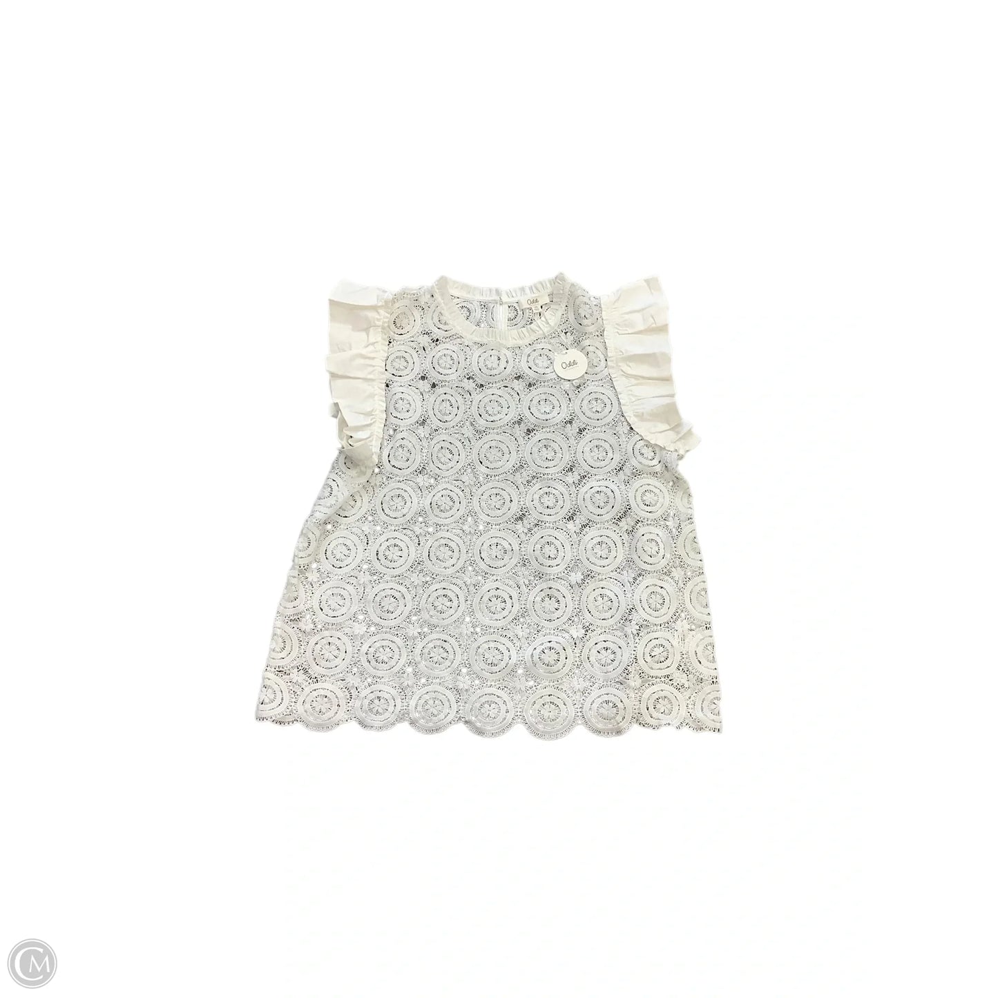 Top Short Sleeve Basic By Oddi In White, Size: 1x