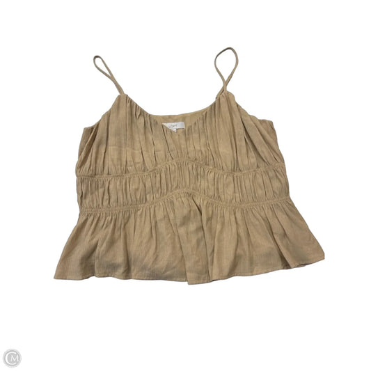 Top Sleeveless By Loft In Gold, Size: Xl