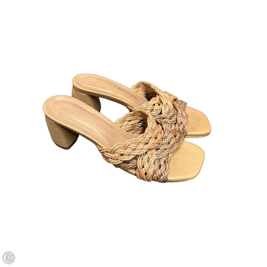 Sandals Heels Block By Cmc In Tan, Size: 10