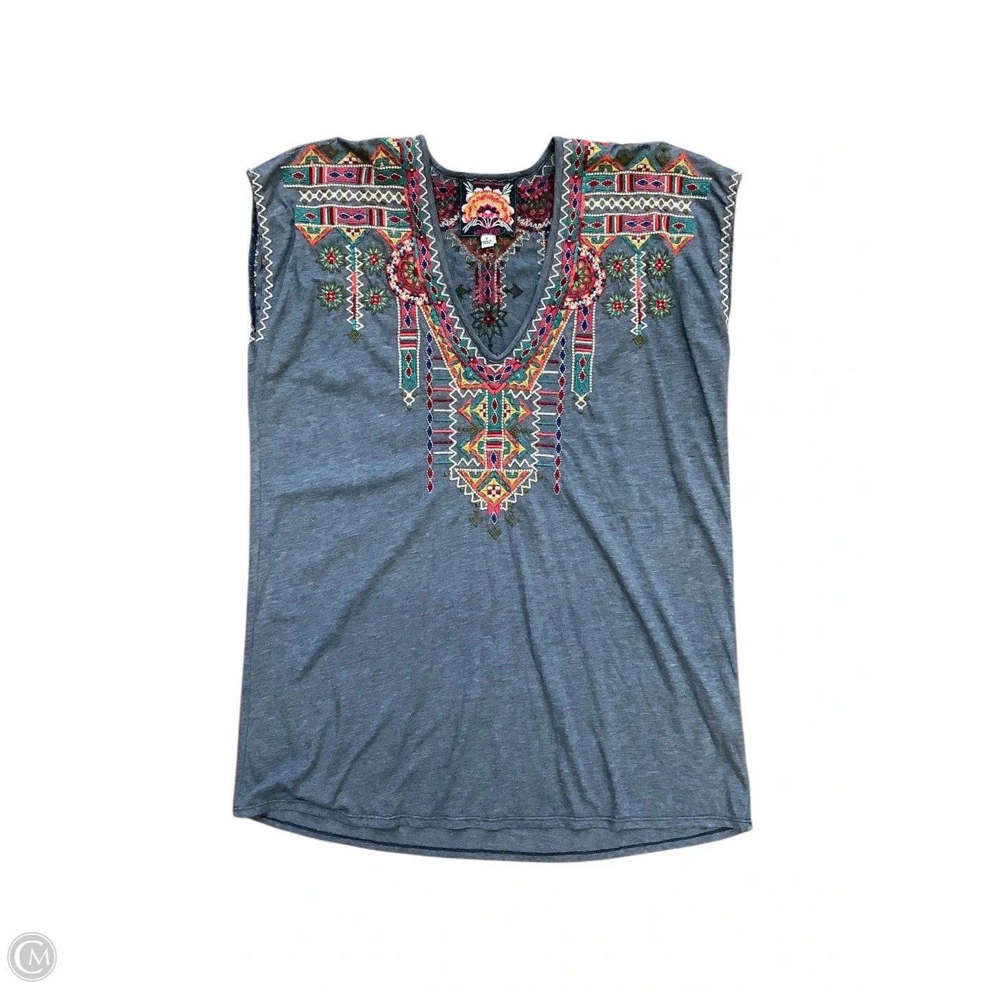 Top Short Sleeve By Johnny Was In Blue, Size: S