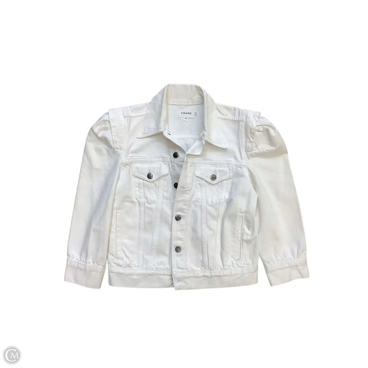 Jacket Denim By Frame In White, Size: S