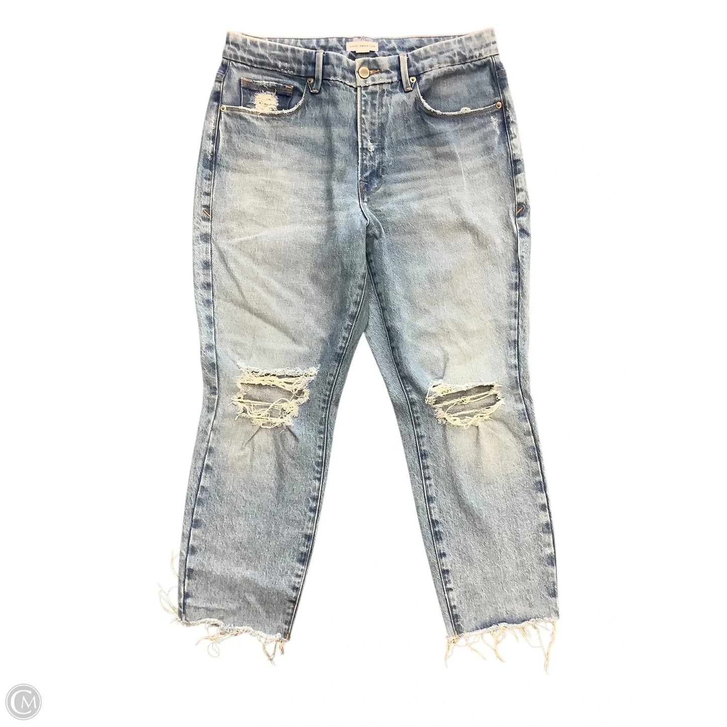 Jeans Straight By Good American In Blue Denim, Size: 8(29)