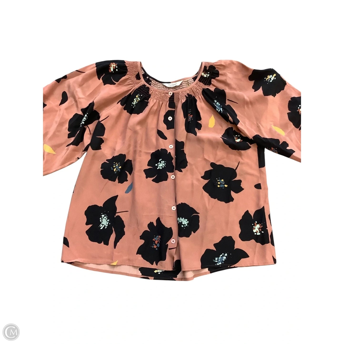Blouse Long Sleeve By Tucker In Brown, Size: S