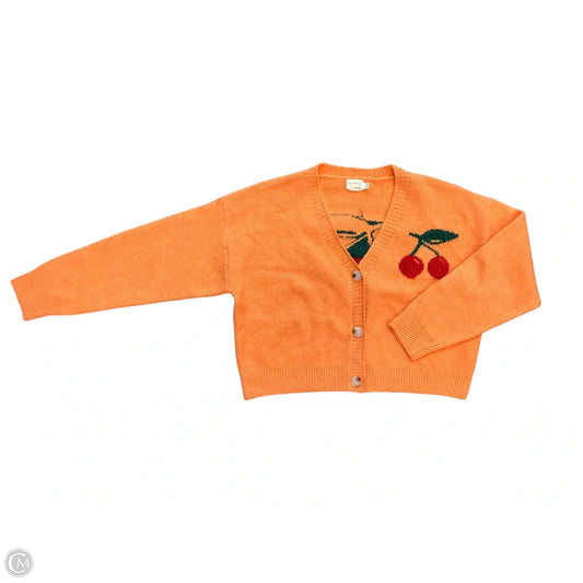 Sweater Cardigan By Dreamers In Orange, Size: M