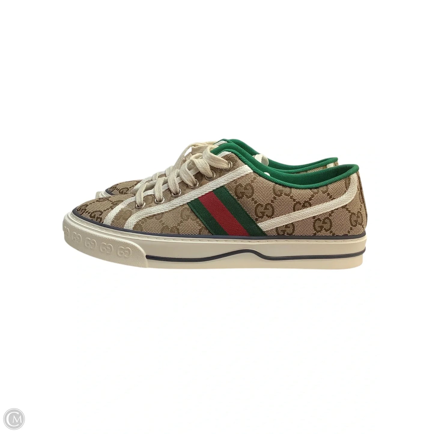 Shoes Luxury Designer By Gucci In Tan, Size: 7(37+)