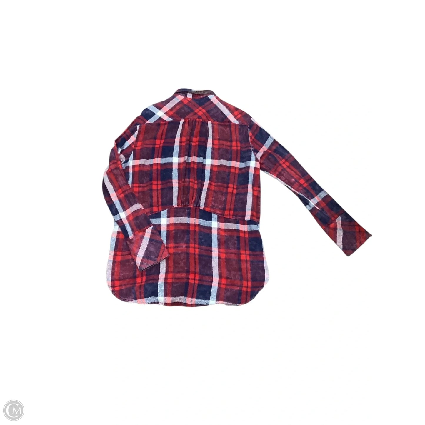 Top Long Sleeve By Free People In Blue & Red, Size: M