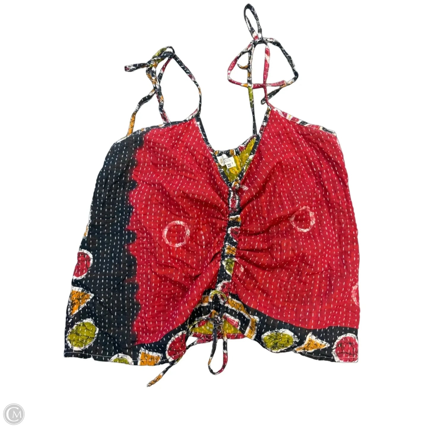 Top Sleeveless By Cmb In Red & Yellow, Size: Osfm