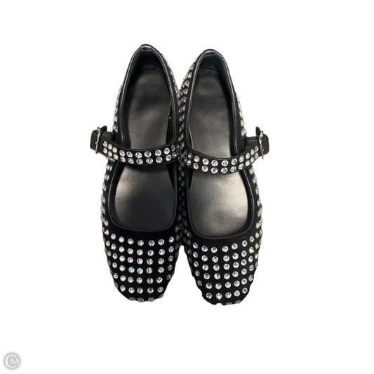 Shoes Flats By Clothes Mentor In Black & Silver, Size: 8