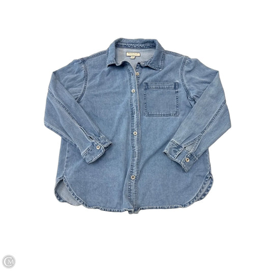 Jacket Shirt By Bagatelle In Blue Denim, Size: S
