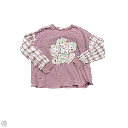 Top Long Sleeve By Easel In Pink, Size: M