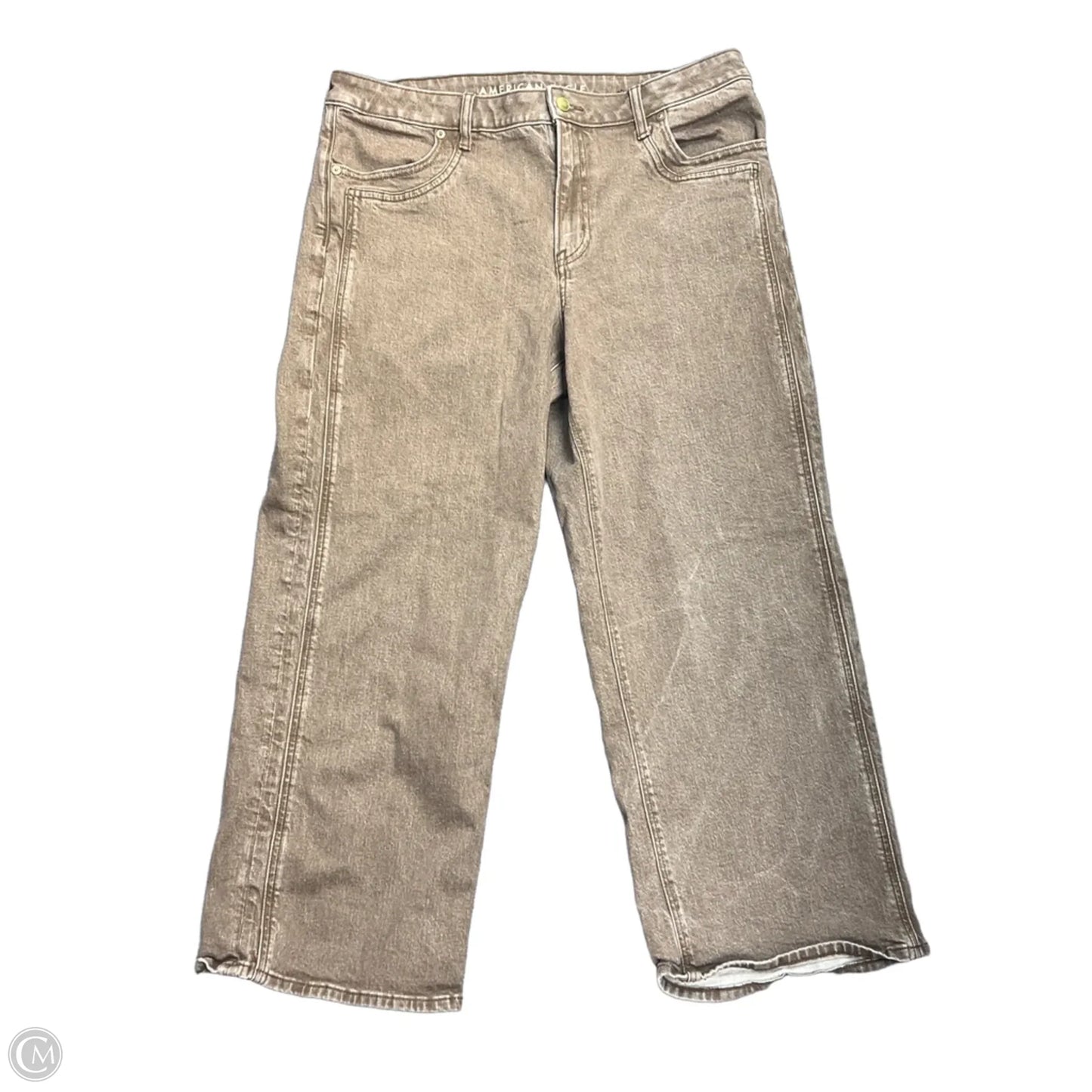 Jeans Straight By American Eagle In Brown Denim, Size: 14p