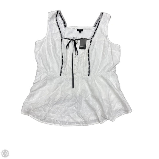 Top Sleeveless By Torrid In White, Size: 1x
