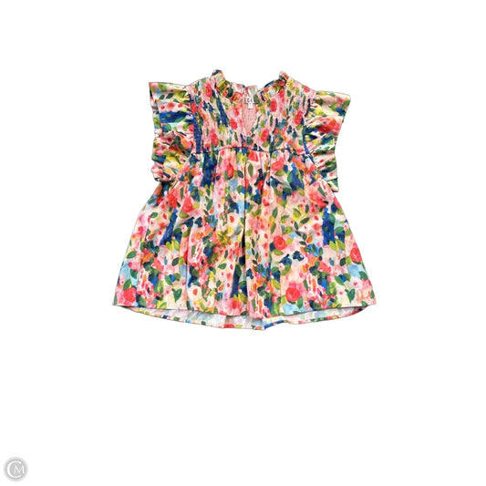 Blouse Sleeveless By Tcec In Multi-colored, Size: L