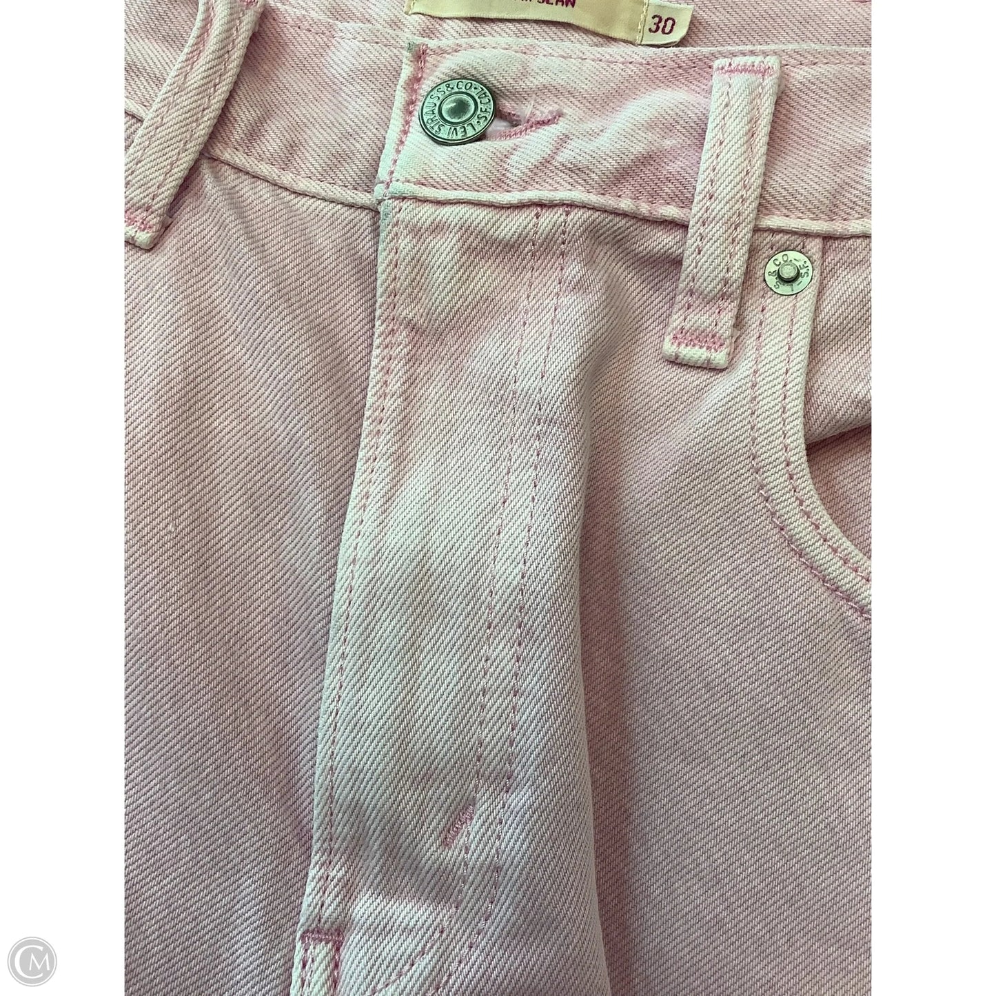 Jeans Straight By Levis In Pink Denim, Size: 10(30)
