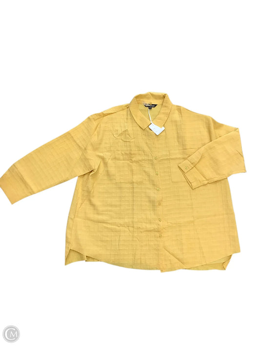 Blouse Long Sleeve By Davi & Dani In Yellow, Size: 3x