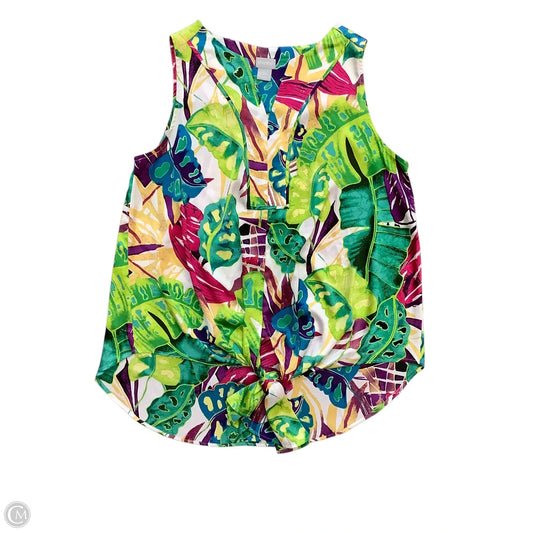 Blouse Sleeveless By Chicos In Green, Size: M
