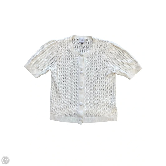 Sweater Short Sleeve By Cabi In White, Size: S