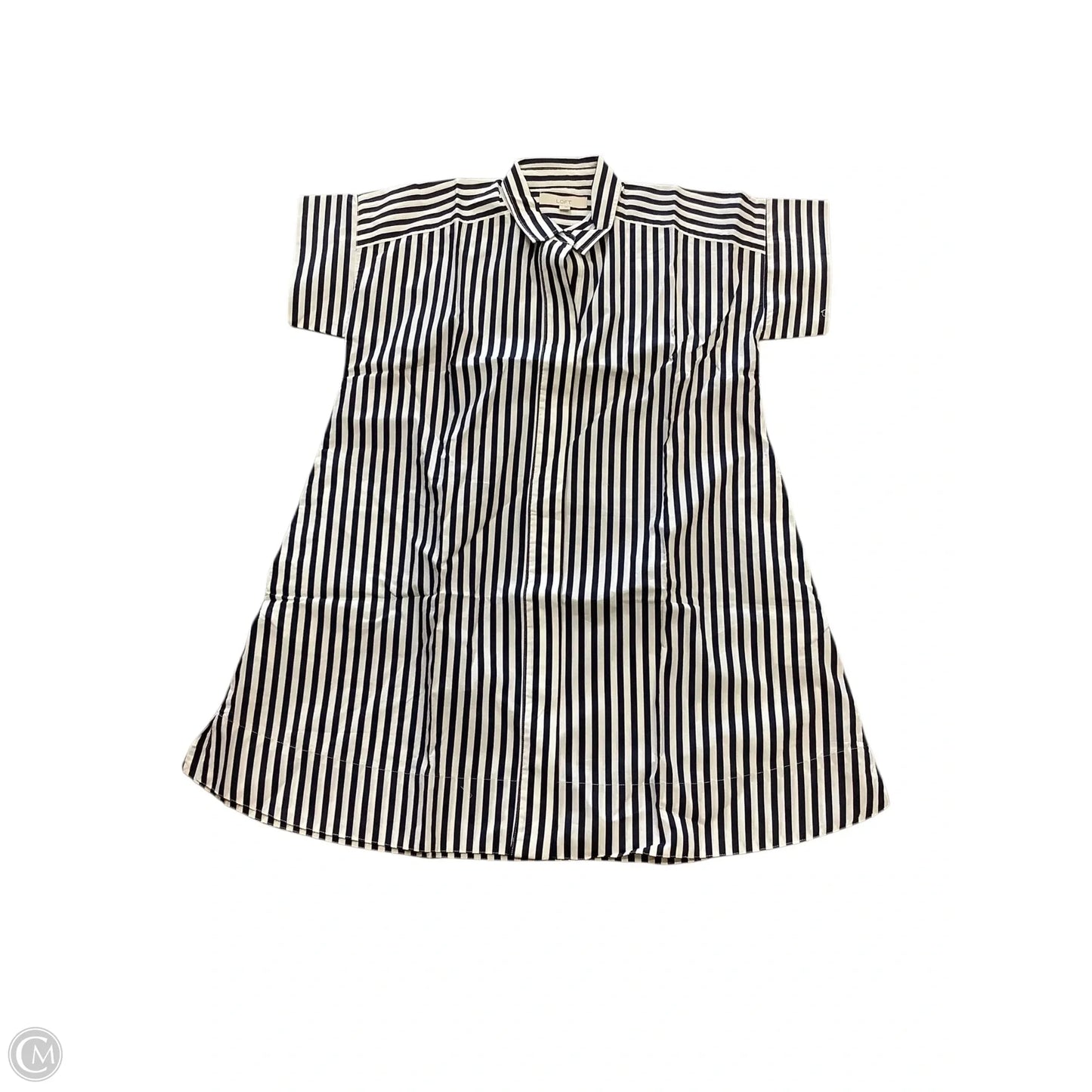 Dress Casual Midi By Loft In Blue & White, Size: S