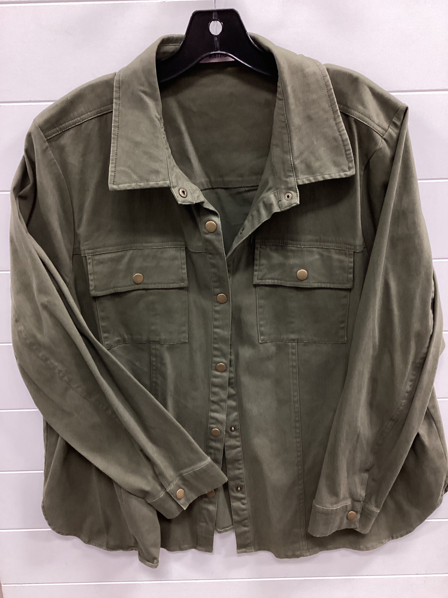 Jacket Other By Just Fab In Green, Size:2X