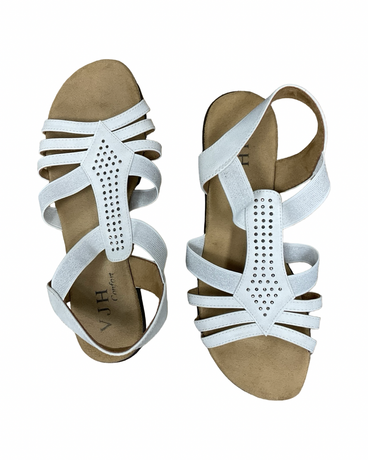 Sandals Flats By Clothes Mentor In White, Size:9