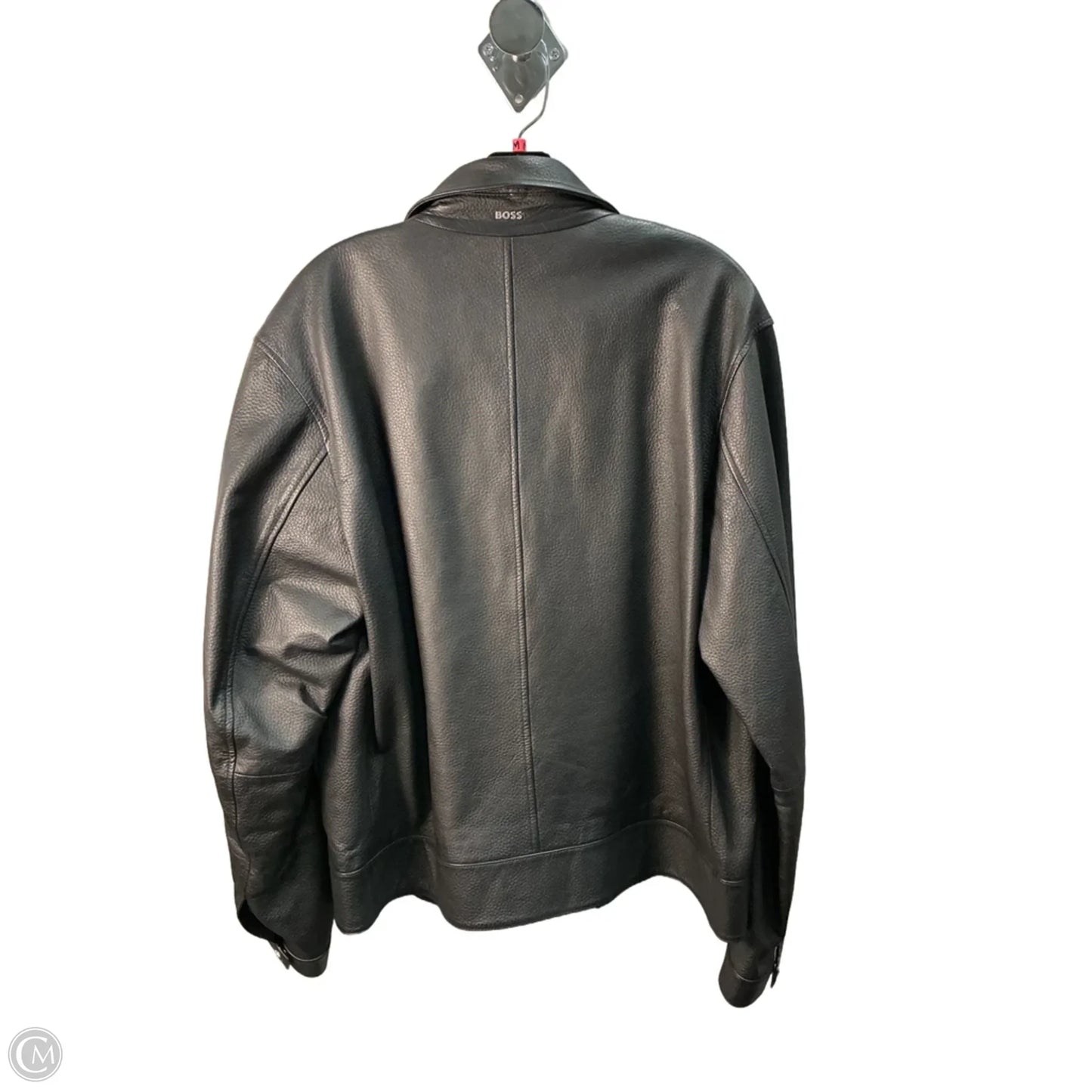 Jacket Moto Leather By Hugo Boss In Black, Size: M