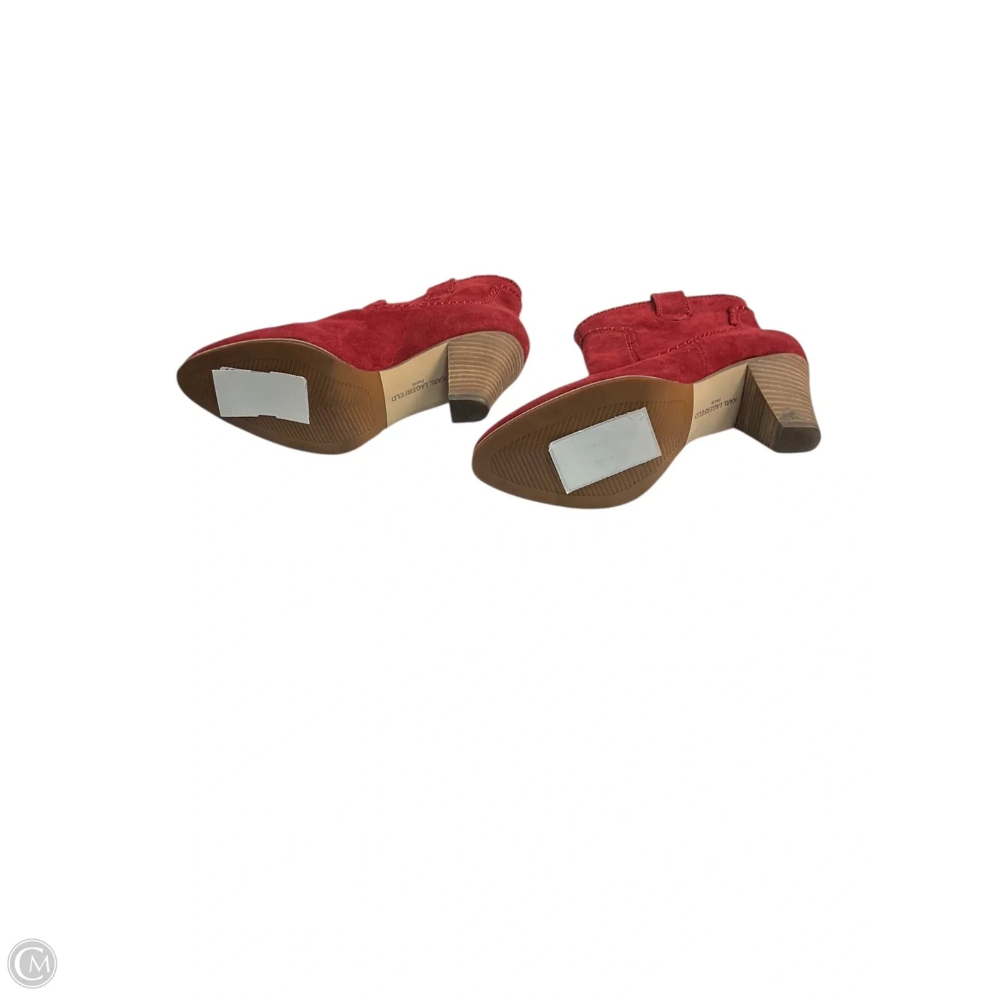 Boots Ankle Heels By Karl Lagerfeld In Red, Size: 7