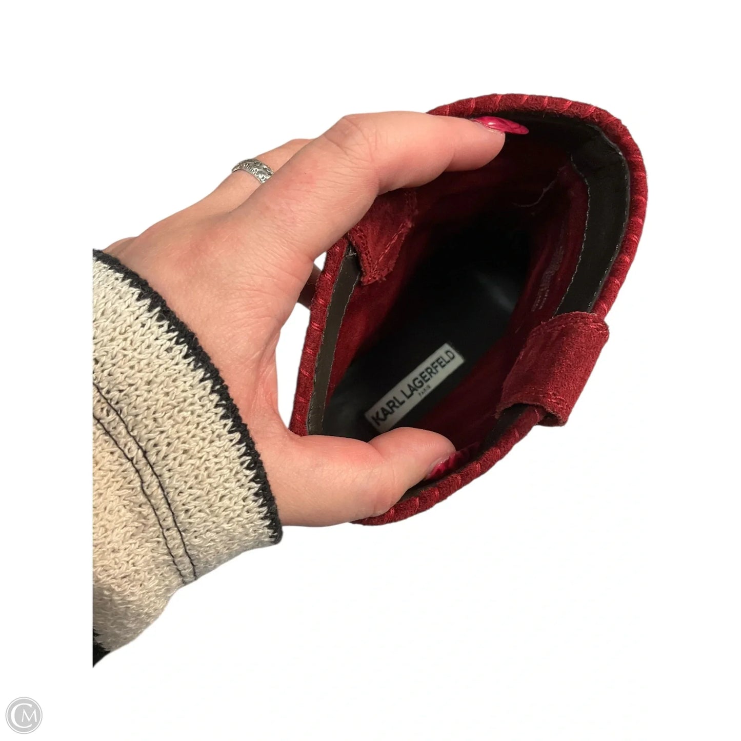 Boots Ankle Heels By Karl Lagerfeld In Red, Size: 7