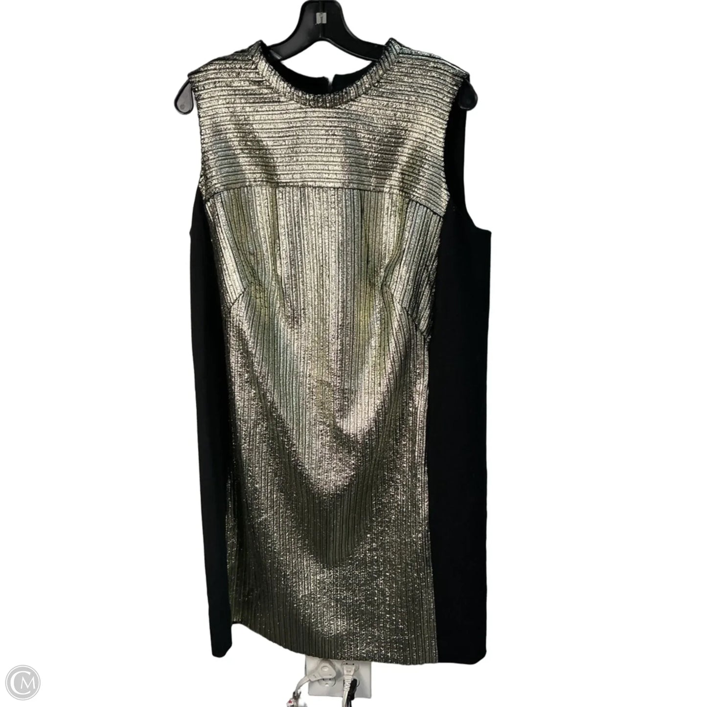 Dress Party Midi By Akris In Black & Gold, Size: L