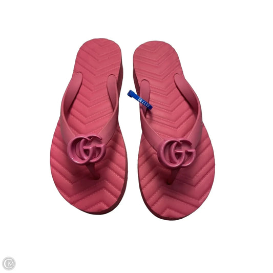 Sandals Luxury Designer By Gucci In Pink, Size: 6