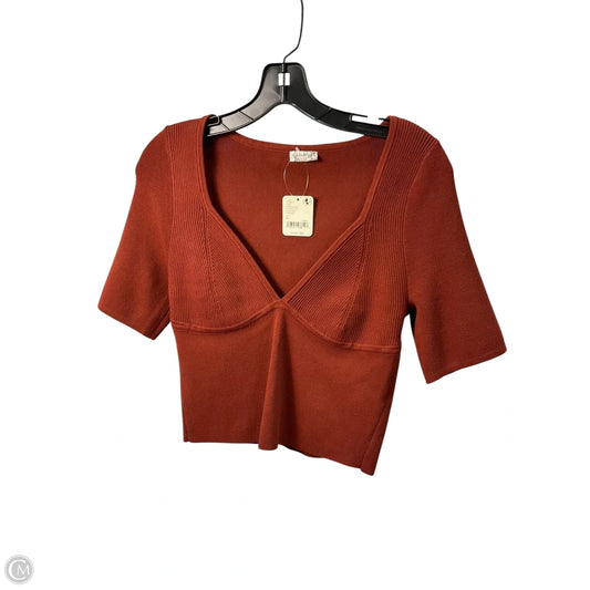 Top Short Sleeve By Free People In Brown, Size: L
